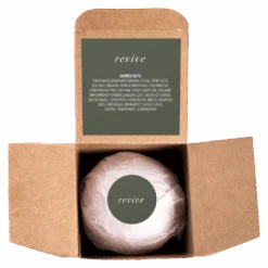 BATH BOMB | INDIVIDUAL -Rowe Casa Organics Shop 9 oz Bath Bomb Individual Box Revive Product remove bg